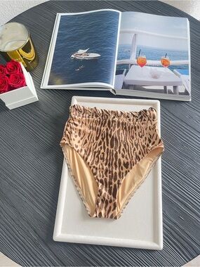 Zimmermann Cascadian Leopard Print High-Waist Bikini Bottom Size 2–4 US NWT